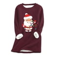 thumbnail image 2 of Meichang Chandails en Molleton pour Femmes Grande Taille Noël Père Noël Graphique Col Rond Chandail Hiver Chaud Doublé Sherpa Hauts, 2 of 2