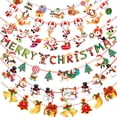 thumbnail image 1 of Bandera de papel de dibujos animados de decoración navideña bandera Navidad Escena de vacaciones navideñas Diseño de atmósfera Bandera de papel navideña, 1 of 4