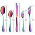 thumbnail image 3 of Emlimny Rainbow Flatware Cutlery Silverware Set 5 Pieces, Stainless Steel Colorful Utensils, Include Knife/Fork/Spoon, Reusable, Mirror Polished, Dishwasher Safe, 3 of 6
