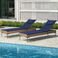 thumbnail image 7 of Pellebant Outdoor Chaise Lounge Cushions, 72"x 21" Foldable Patio Lounger Pads with Headrest, Waterproof and Fade-Resistant for Garden, Pool, Lawn – Navy Blue, 7 of 7