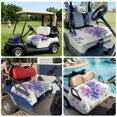 thumbnail image 6 of Golf Cart Seat Covers for 2 Seater,Purple Pink Flowers Soft Microfiber Cart Seat Towel Blanket,Farmhouse Watercolor Floral Absorbent Breathable Non Slip Bench Seats Protector for Golf Course 51"x31", 6 of 9
