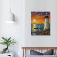 thumbnail image 3 of Nawypu  Martha’s Vineyard Lighthouse Vintage Travel Poster Decorative Painting Canvas Wall Art Picture Print Decor 16x20 inch, 3 of 4