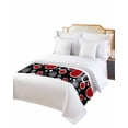 thumbnail image 2 of Xipuska Geometric Red Bed Runners for Queen Size Bed, Decorative Bed Throws for Foot of Bed, Modern Black Grey White Abstract Circle Bed Runner Sofa Throw Bedding Scarf Slipcover for Bedroom, 2 of 6