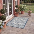 thumbnail image 3 of SAFAVIEH Courtyard Avi Traditional Indoor/Outdoor Area Rug, 9' x 12', Light Grey/Blue, 3 of 11