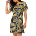 thumbnail image 2 of Fuzoiu Excavator At Work Print Women Nightgowns, Soft Comfy Lightweight Short Sleeves Sleepwear,Crew Neck Loungewear, 2 of 6