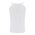 thumbnail image 5 of Wyobmus Womens Lace Tank Tops Loose Fit Pleated Tunics High Neck Sleeveless Lace Tanks Curved Hem S-2X White, 5 of 6