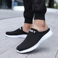 thumbnail image 2 of Men's Orthopedic Slip-On Mules for Plantar Fasciitis Arch Support Recovery Sneakers Lightweight Knit Walking Shoes（White，Size 9.5), 2 of 8