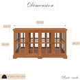 thumbnail image 2 of 59.05" W LED Curio Cabinet with 7 Color Lights, Vintage Glass Display Cabinet with 4 Glass Doors and Adjustable Shelves, Wooden China Case with Smartphone-Controlled for Living Room (Dark Oak), 2 of 8
