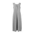 thumbnail image 6 of Efsteb Womens Tank Dress Button Long Tank Dress Beach Resort Dress Sleeveless Spring Crew Neck Casual Solid Color Loose Fit ,Size:M, 6 of 6