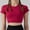 Red, variant on Hauaitttt Women's Workout T Shirt Breathable Round Neck Fitness Tee with Polka Dot Cutout Design for Yoga Running and Gym Tan Raglan Shirt Women Womens Tee Tops Striped Long Sleeved Shirt Women Swim
