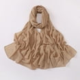 thumbnail image 2 of Clearance!Uooqdmx Hijab Scarf for Women, Chiffon Scarf, Head Coverings for Women, Solid Color Crinkled Hat with Muslim Ethnic Hijab, Muslim Head Scarf for Women, Khaki 2 A, 2 of 9