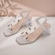 thumbnail image 2 of Correas de Tacón para Estilo de Tacones Altos Sandalias de Tacón de Bloque Blanco, Tacones de Bloque Blanco para Mujeres Correa de Tobillo Ajustable de Pie Abierto, 2 of 9