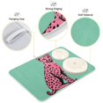 thumbnail image 4 of Yayeee Dish Drying Mat for Kitchen Counter Ultra Absorbent Easy Clean Pad 18x16", Pink Cheetah, 4 of 7