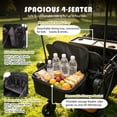 thumbnail image 4 of Track Seven Wagon Stroller for 4 Kids, Heavy-Duty 4 Seater Folding Quad Wagon with 5-Point Harness, Removable Sun Canopy & Snack Tray, All-Terrain PU Wheels, Adjustable Handles & Storage Basket,Black, 4 of 8