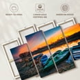 thumbnail image 6 of Elephant Stock Old Boats By The Shore Wall Art - Horizontal Multi Panel Canvas - Living Room Wall Decor - Transportation Multi Panel - Turquoise And Orange Decor - 52" x 32", 6 of 8