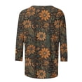 thumbnail image 7 of Craaazy Women's Boho Print Loose Casual Round Neck 3/4 Sleeve T-Shirt Gifts, 7 of 7
