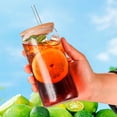 thumbnail image 4 of YRYG YRYG Glass Cups with Bamboo Lids and Glass Straw, Can Shaped Drinking Glasses Ice Coffee Bottle Glasses Fruit Juice Cup Great for Soda Cocktail Beer Whiskey (6pcs), 4 of 5
