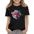 thumbnail image 2 of Babcutegg Independence Day Patriotic Graphic T-Shirt With Soft Cotton Fabric, Classic Round Neck And Short Sleeves For Everyday Wear Black Size 14, 2 of 5