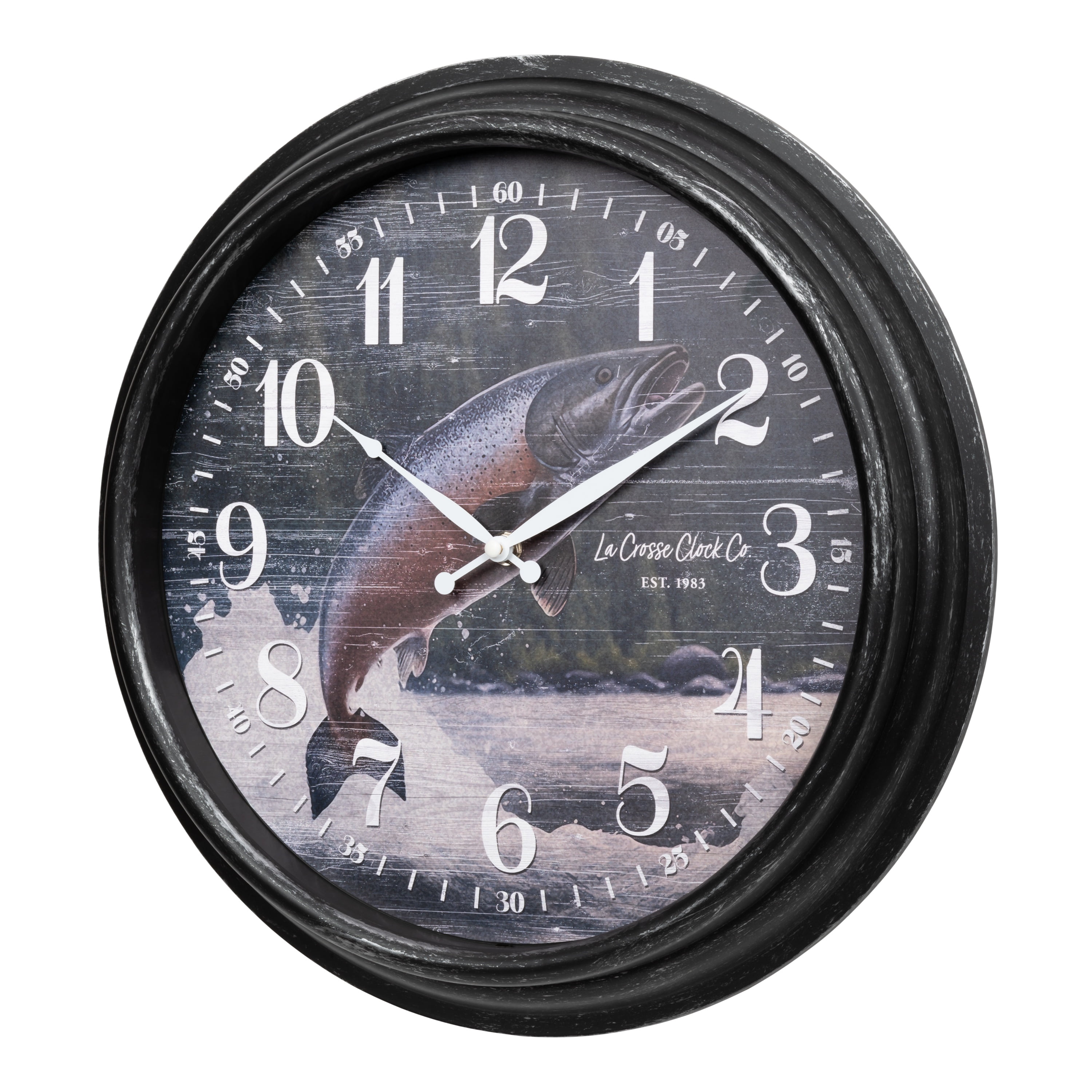 La Crosse Clock 15.75 inch Indoor/Outdoor Northwoods Deer Analog Quartz Wall Clock, 433-3841D