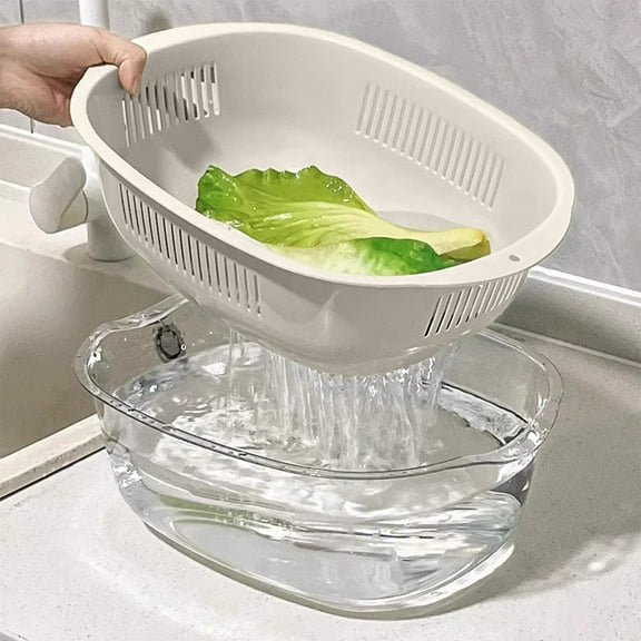 GXFMYA Multi-Functional Fruit Washing Basket, Strainer Container for Vegetables & Food Catcher in Kitchen Sink