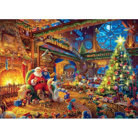 1000 Piece Cardboard Jigsaw Puzzles, Beautiful Christmas Puzzle - Every Piece Unique, Softclick Technology for 27x20 Inch