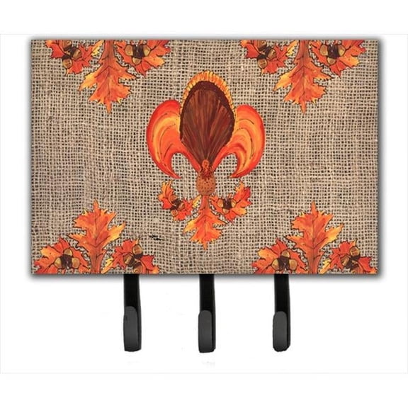 Thanksgiving Turkey Fleur de lis Leash Holder or Key Hook