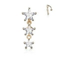 thumbnail image 2 of Belly Button Ring Reverse Design with Three Prong Set Star CZ Vertical Drop, 2 of 3