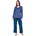 thumbnail image 1 of Ashford & Brooks Women’s Pajama Set | Cotton Knit Top & Flannel Pants Sleepwear PJs, 1 of 5
