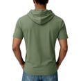 thumbnail image 6 of Trgacdwlo Mens Short Sleeve Hoodie Quick Dry Workout Shirts for Men Moisture Wicking Sun Protection Hooded Mens Gym Shirts Green XL, 6 of 6