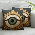 thumbnail image 3 of COMIO  Throw Pillow Set - Evil Eye Pillow Covers - Gold Velvet Accent Pillows - Unique Home Decor Cushions - Amulet Protection Against Misfortune, 3 of 5