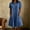 Blue women plus size boho dress a1, variant on Women Plus Size Collared Short Sleeve Button Down Flowy Casual A-Line Mini Dress Solid Boho Beach Vacation Swing Loose Dresses, Blue XL