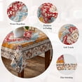 thumbnail image 5 of Vintage Ethnic Table Cloth Waterproof Tablecloths, Boho Tribes Modern Orange Middle Century Tablecloth Dining Table Cover for Kitchen Party Tabletop Outdoor, Rectangle Tablecloth 60x84 Inch, 5 of 9