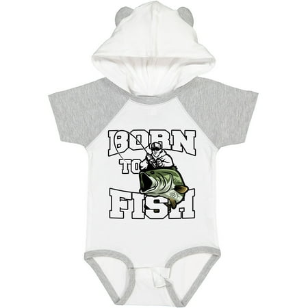 

Inktastic Born to Fish Gift Baby Boy or Baby Girl Bodysuit