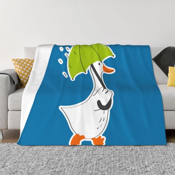 Balery Goose Holding an Umbrella Manta de Franela con Dibujo, Lujo Ultra Suave y Cálido, Antipelusa y Resistente a las Arrugas para Cama, Sofá, Camping -50"x40"