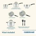 thumbnail image 4 of Farberware Brilliance 10 Pcs Stainless Steel Set with Cooking Tools and Glass Lids, Induction Compatible, Metal Utensil and Dishwasher Safe, Stainless Steel, 4 of 16