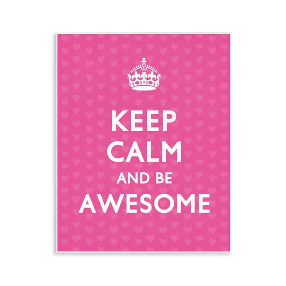 Stupell Industries Keep Calm Be Awesome Text & Numbers Painting Unframed Art Print Wall Art, 11 x 14