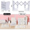 thumbnail image 3 of Adjustable Bookends For Heavy Books, Document Holder For Desk, Shelf, Office, Stationery, Extendable Up To 19cm (white) Betterlifefg, 3 of 4