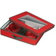 thumbnail image 6 of Household Essentials Holiday Flatware Storage Box, Windowed Lid and Front Handle, 8 Compartment Lift-out Tray, 4 Fabric Pouches, Perfect for Special Occasion Flatware, Red with Green Trim, 6 of 6