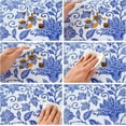 thumbnail image 5 of Round Vinyl Fitted Tablecloth with Flannel Backing Elastic Table Cloth Waterproof Oil-Proof Plastic Cover- Fits Tables up to 36" - 44" Diameter, 5 of 6