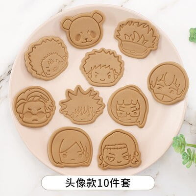 

Anime Cookies Cutter Set Tools Jujutsu Kaisen Baking Press Stamp Embosser Sugar Pasty Cake Kimetsu N
