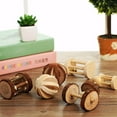 thumbnail image 3 of Flmtop Natural Wood Dumbells Unicycle Bell Roller Chew Toy for Guinea Pigs Rat Rabbits, 3 of 9