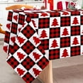 thumbnail image 2 of Christmas Tablecloth Red Buffalo Plaids Fabric Table Cloth Rectangle Xmas Tree Table Cover for Holiday Picnic Dinner Table Decor, 60 x 102 Inch, 2 of 6