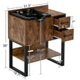 thumbnail image 6 of BarberPub Modern Salon Backwash Station with Bowl, Shampoo Cabinet with Sink, Rustic Brown, 6 of 10