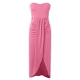 thumbnail image 5 of Vestido informal de playa sin mangas y cuello redondo holgado para mujer - Poliéster, ligero para vacaciones/uso diario, 5 of 5