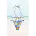 thumbnail image 2 of Meloria Swim and Fashion Leaf Prints Padded Halter-Neck Tied Triangle Classic Sexy Two-Piece Bikini, 2 of 4