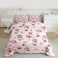 thumbnail image 2 of Homewish Kawaii Farm Duck Full Size Comforter Sets for Teens, Western Cowgirl Hat Boot Bedding Comforter Set, Cartoon Cherry Reversible Bedding Sets, Lightweight Room Decor, 3pcs, 2 of 8