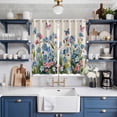 thumbnail image 2 of Blue Spring Floral Kitchen Curtains Window Panels, Pink Flowers Butterfly Rustic Insulated Window Treatment Curtain, Grommet Curtains for Bedroom/Living Room/Bathroom, 2 Piece 42"Wx63"L, 2 of 8