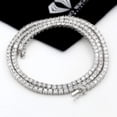thumbnail image 2 of 925 Italian Sterling Silver 3mm Tennis Necklace, Iced Out Round Cut CZ Cubic Zirconia Rhodium Plated Link Chain, Giorgio Bergamo 20, 2 of 8