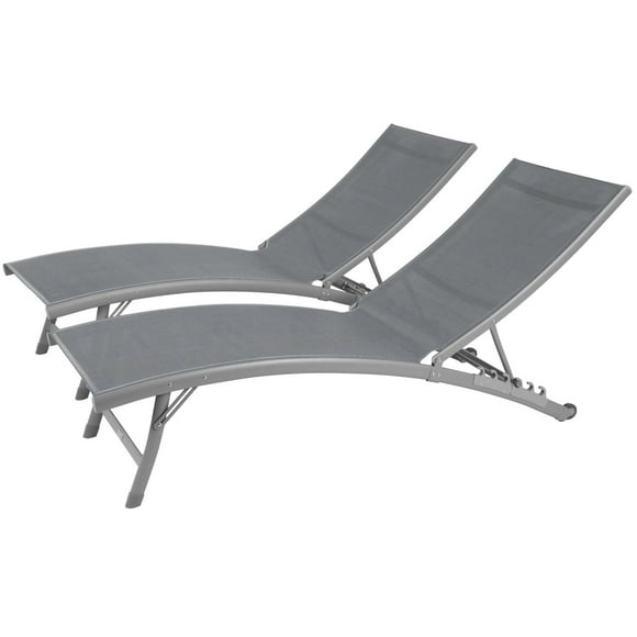 Ensemble de 2 chaises longues Vivere Clearwater - River Pebble