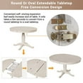 thumbnail image 5 of Modern Dining Table Set, 5-Piece Farmhouse Wooden Round Extendable Dining Table Set with 4 Upholstered Chairs, Family Kitchen Furniture, Table for Dining Room, Restaurant, Antique White, 5 of 7
